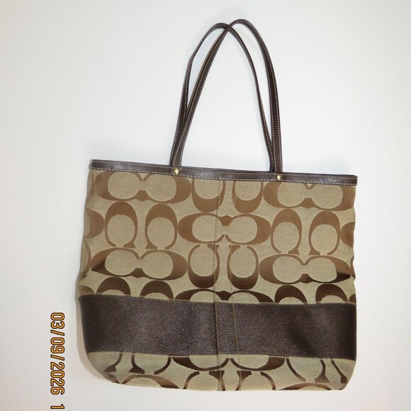 Coach Handbags - Coach Signature Stripe Large Carryall 1 E 6 E